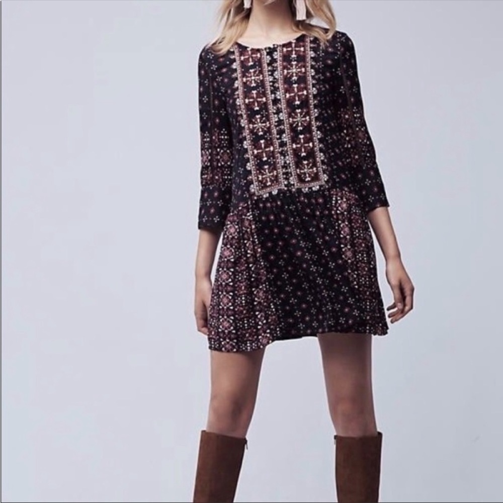 Anthropologie Vanessa Virginia Kaleidoscope Beaded Mini Dress Size Small